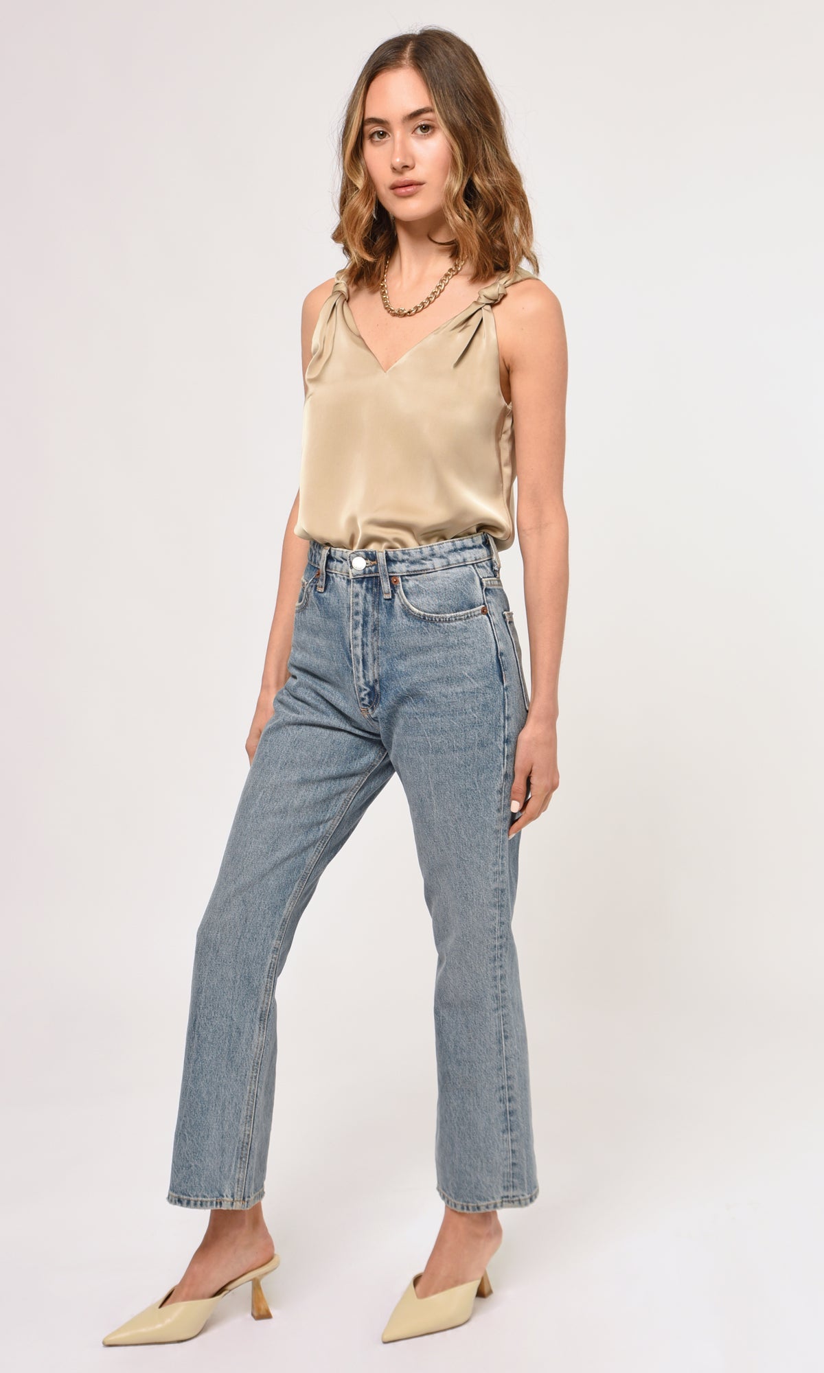 Kassi Shoulder Knot Satin Top