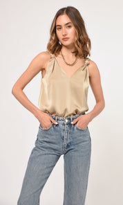 Kassi Shoulder Knot Satin Top