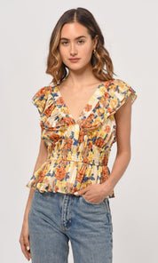 Cladela Ruffled Peplum Top