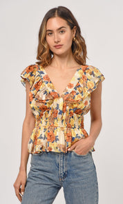 Cladela Ruffled Peplum Top