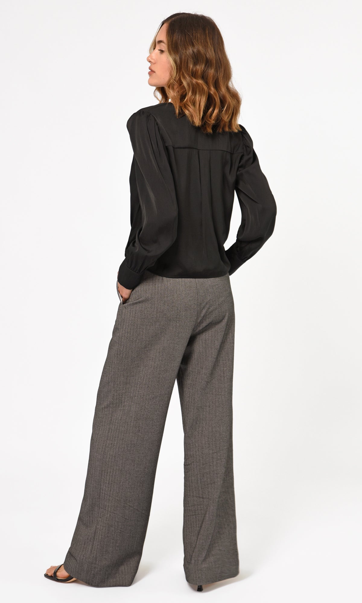 Lourdes Wrap Front Cuffed Blouse