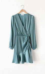 Joanne Ruched Satin Dress
