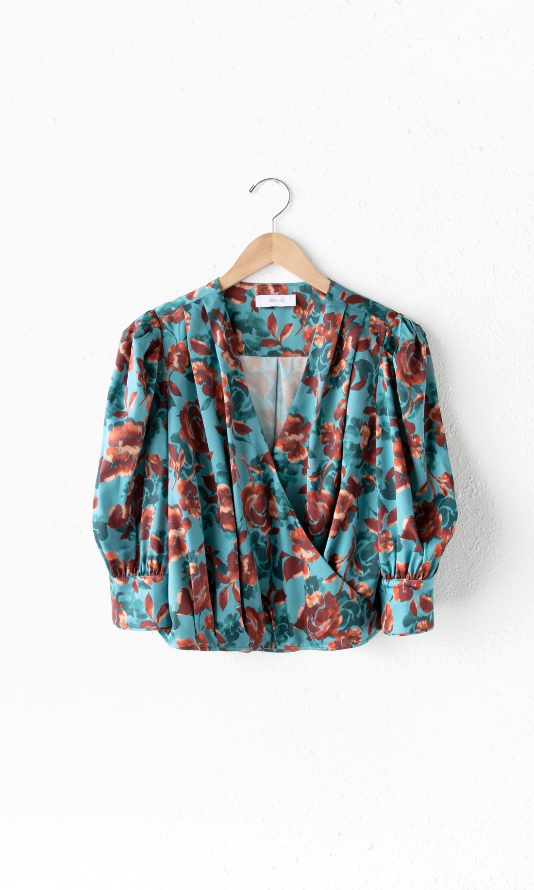 Lourdes Wrap Front Eco Satin Blouse