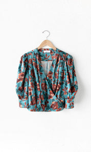 Lourdes Wrap Front Eco Satin Blouse