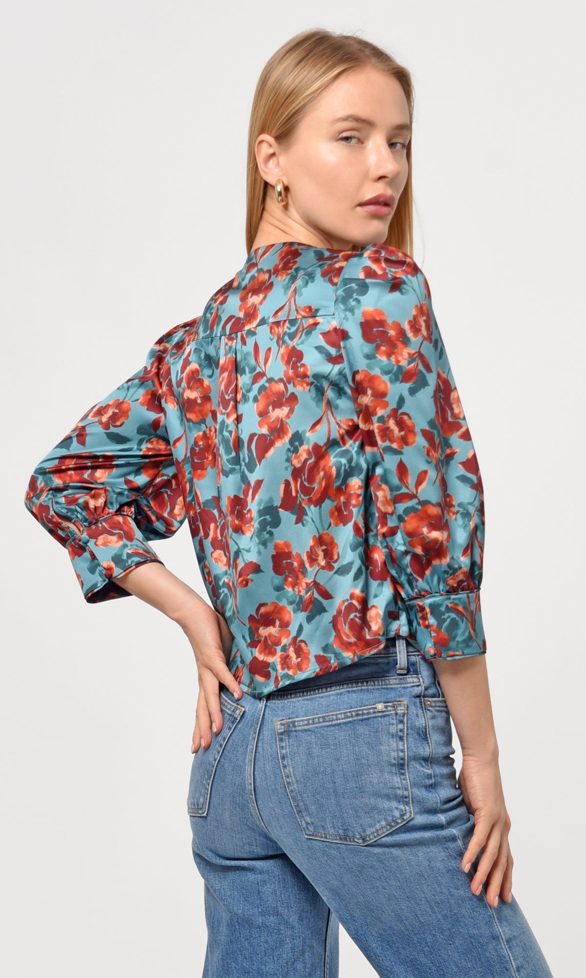 Lourdes Wrap Front Eco Satin Blouse
