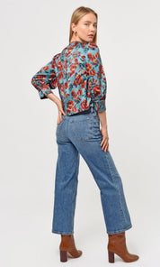 Lourdes Wrap Front Eco Satin Blouse