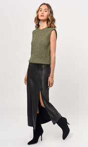 Yale Melange Sweater Knit Top