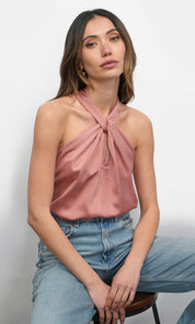 Lucinda Satin Halter Top