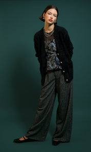 Mavis Jeweled Bow Embellished Knit Sweater Cardigan