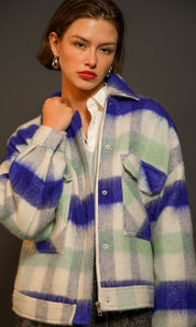 Peyton Plaid Cozy Knit Jacket