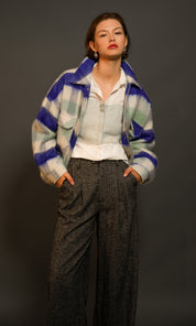 Peyton Plaid Cozy Knit Jacket