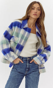 Peyton Plaid Cozy Knit Jacket