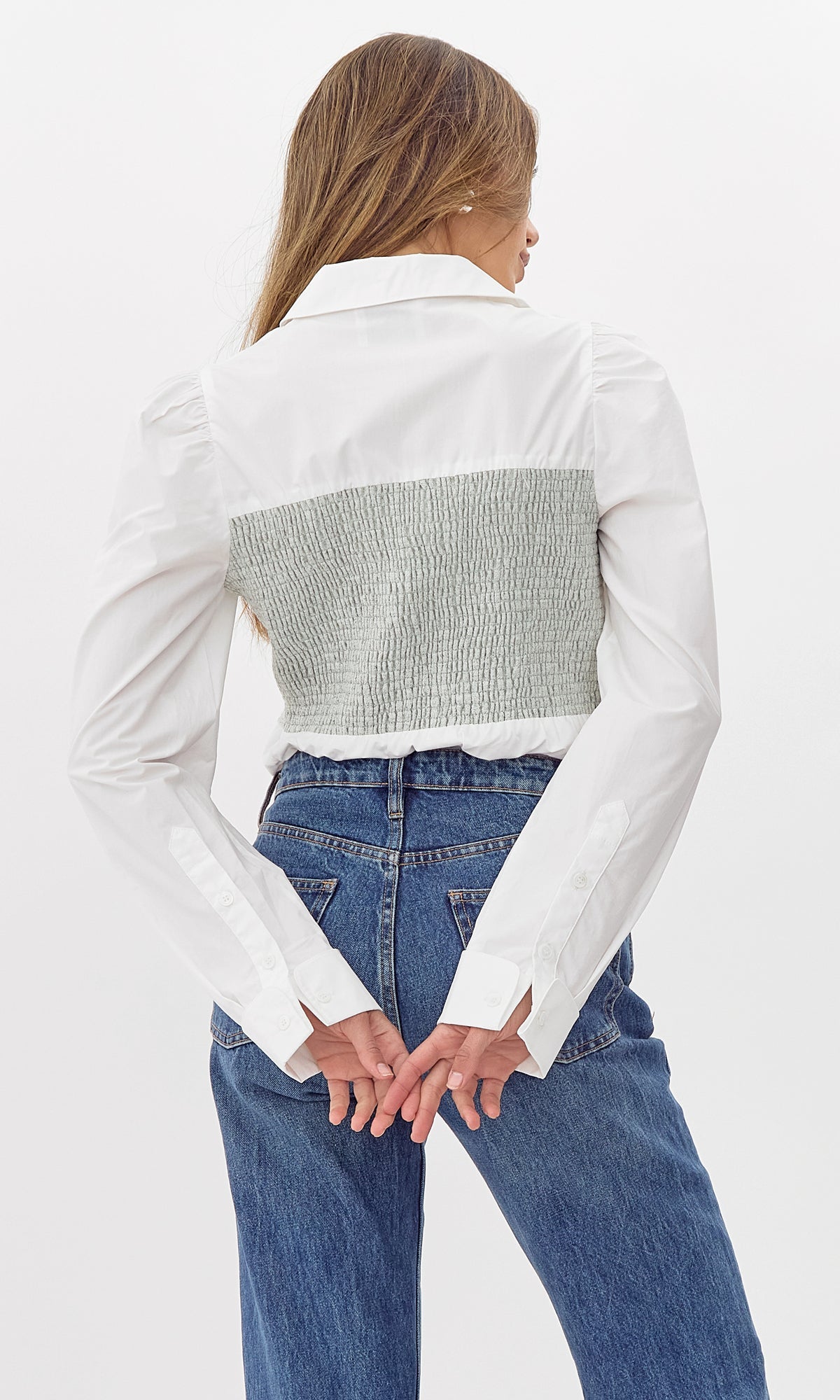 Nora Smocked Linen Shirt