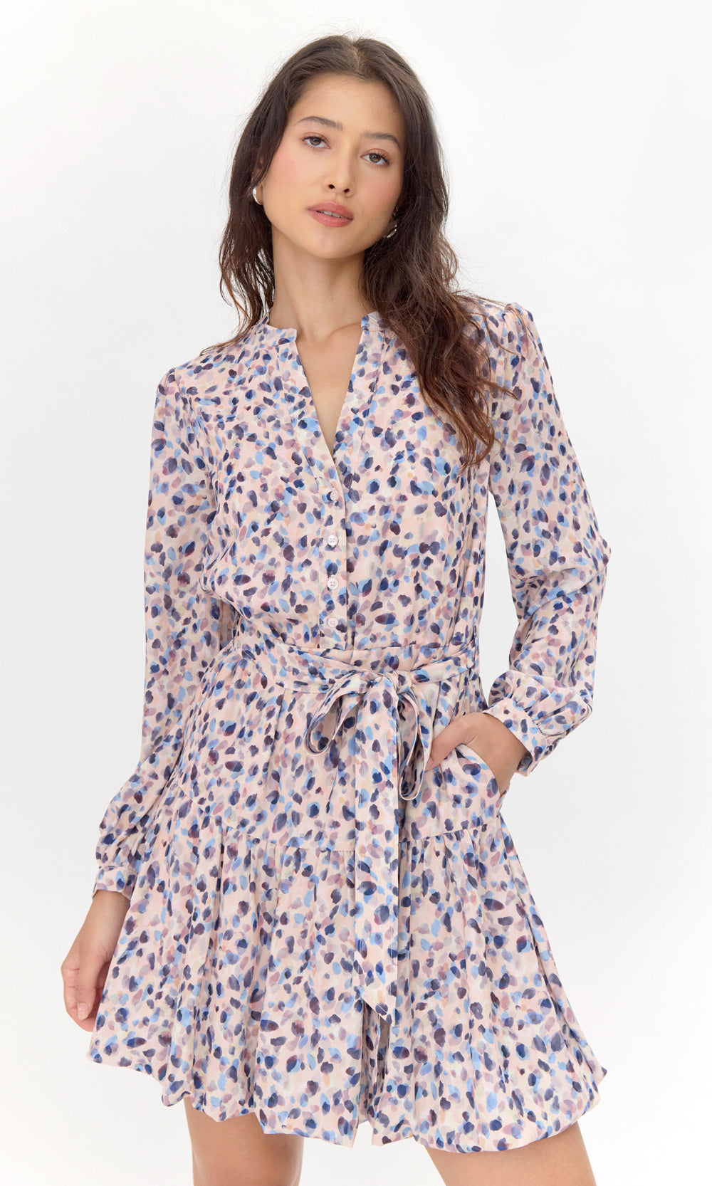 Kai Tie Waist Bubble Hem Dress