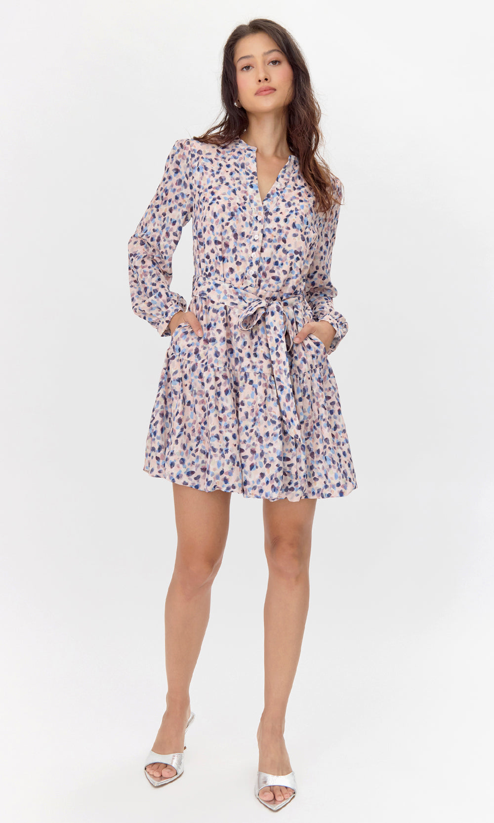 Kai Tie Waist Bubble Hem Dress