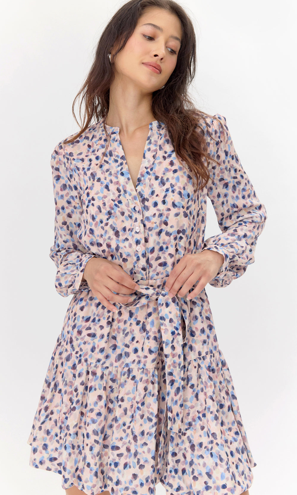 Kai Tie Waist Bubble Hem Dress