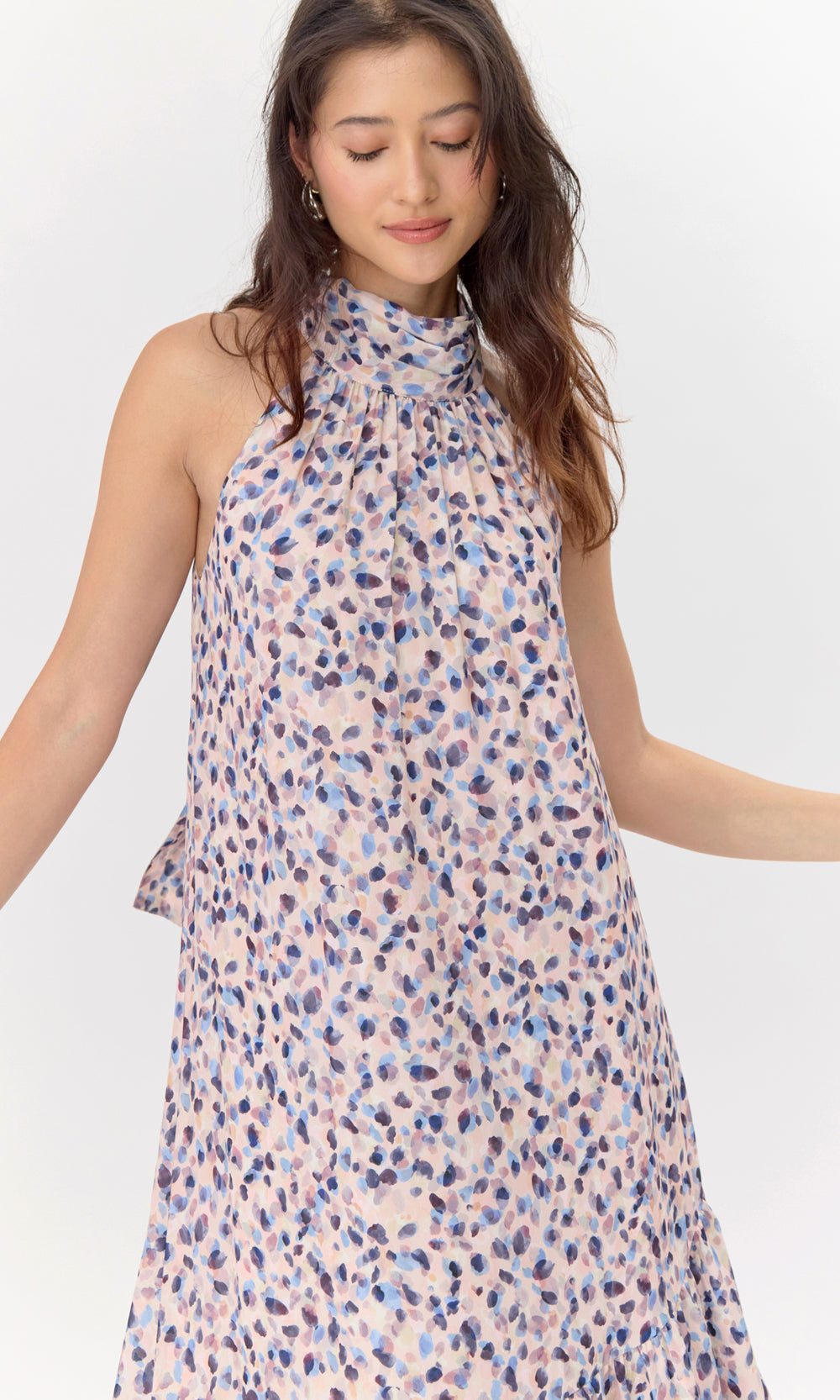 Carina Printed Halter Tiered Maxi Dress