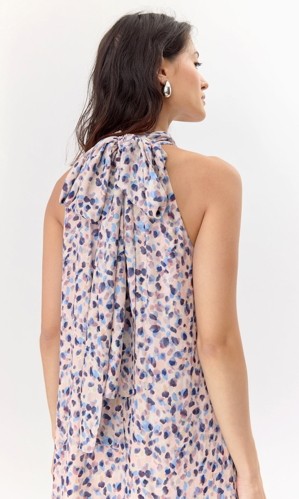 Carina Printed Halter Tiered Maxi Dress