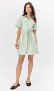 Rita Poplin Waist Tie Shirt Dress