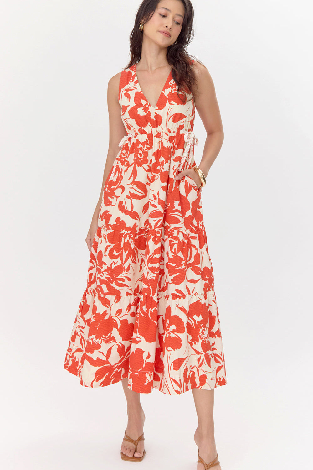 Maisy Side Tie Printed Maxi Dress