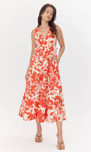 Maisy Side Tie Printed Maxi Dress