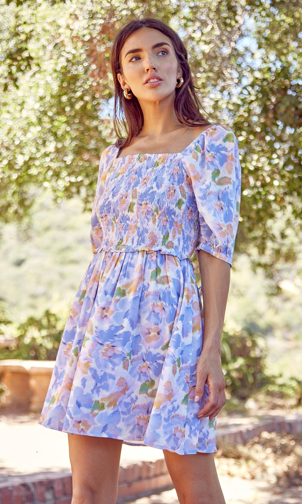 Ritali Floral Smocked Mini Dress