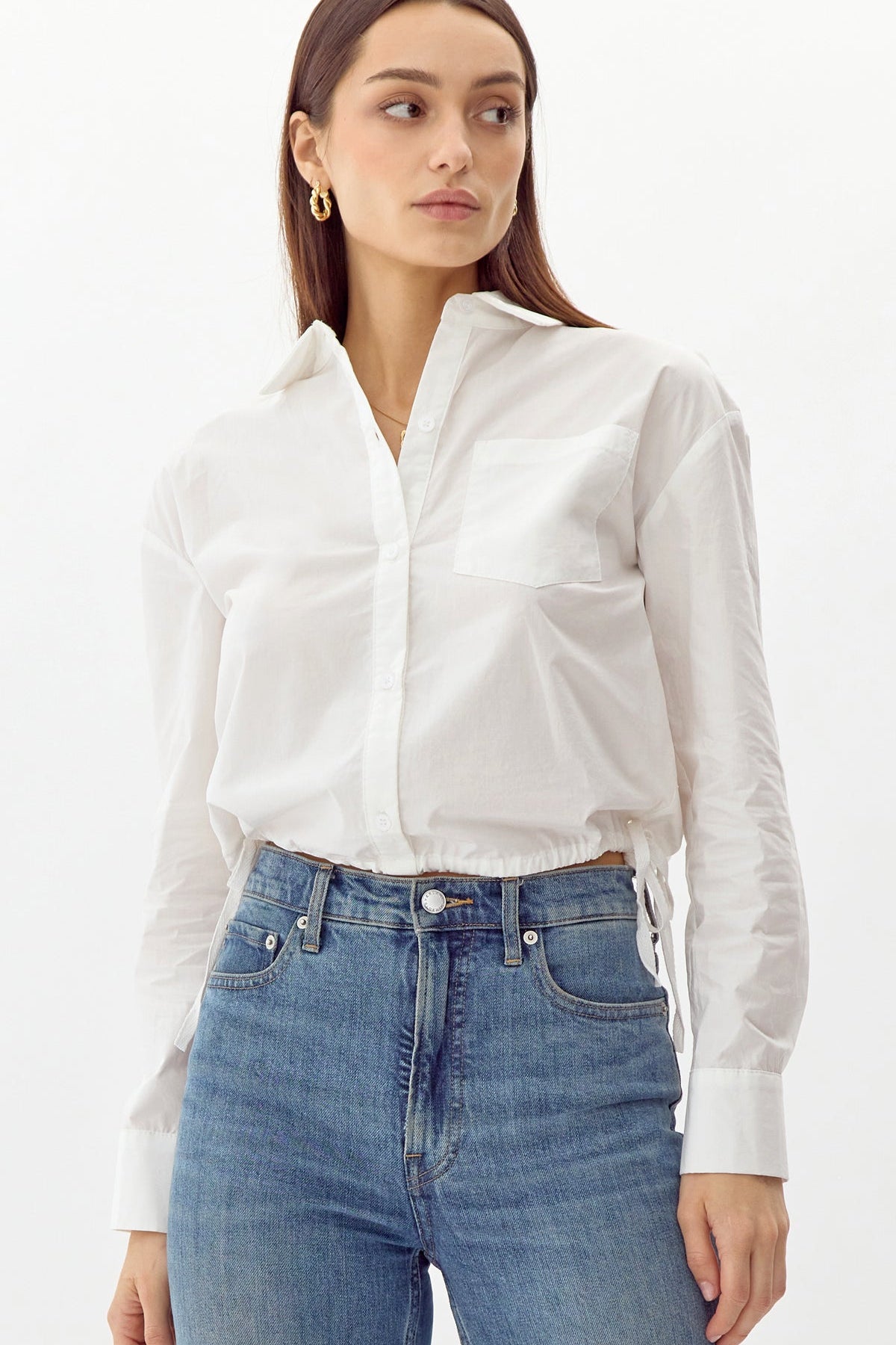 Eslee Poplin Drawstring Top