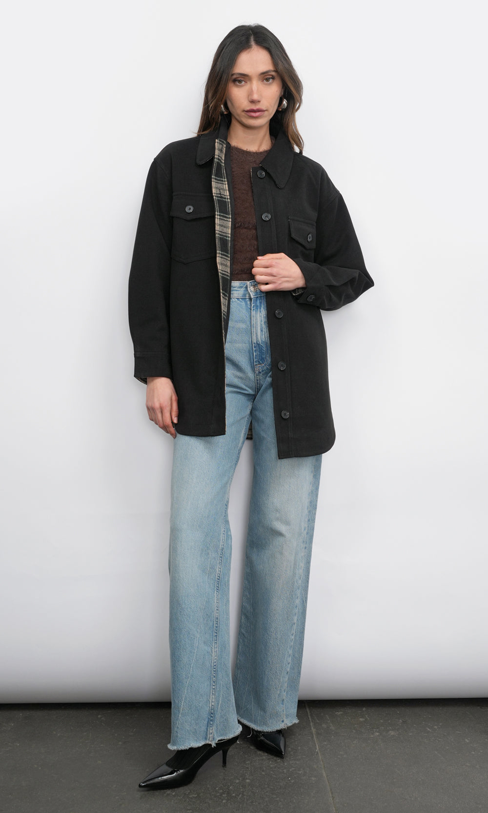 Aly Glen Plaid Cozy Soft Shirt Jacket