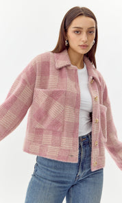 Nate Cozy Plaid Cropped Jacket