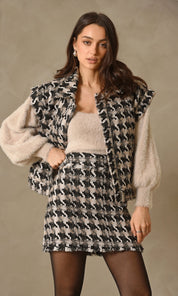 Lenny Houndstooth Tweed Vest