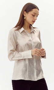 Belmont Slim Metallic Button Down Shirt