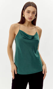Kansas Jeweled Cowl Cami Top