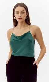 Kansas Jeweled Cowl Cami Top