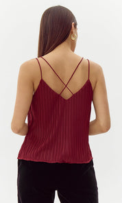 Randal Strappy Pleated Cami Top