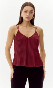 Randal Strappy Pleated Cami Top