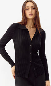 Elton Rib Knit Polo Shirt