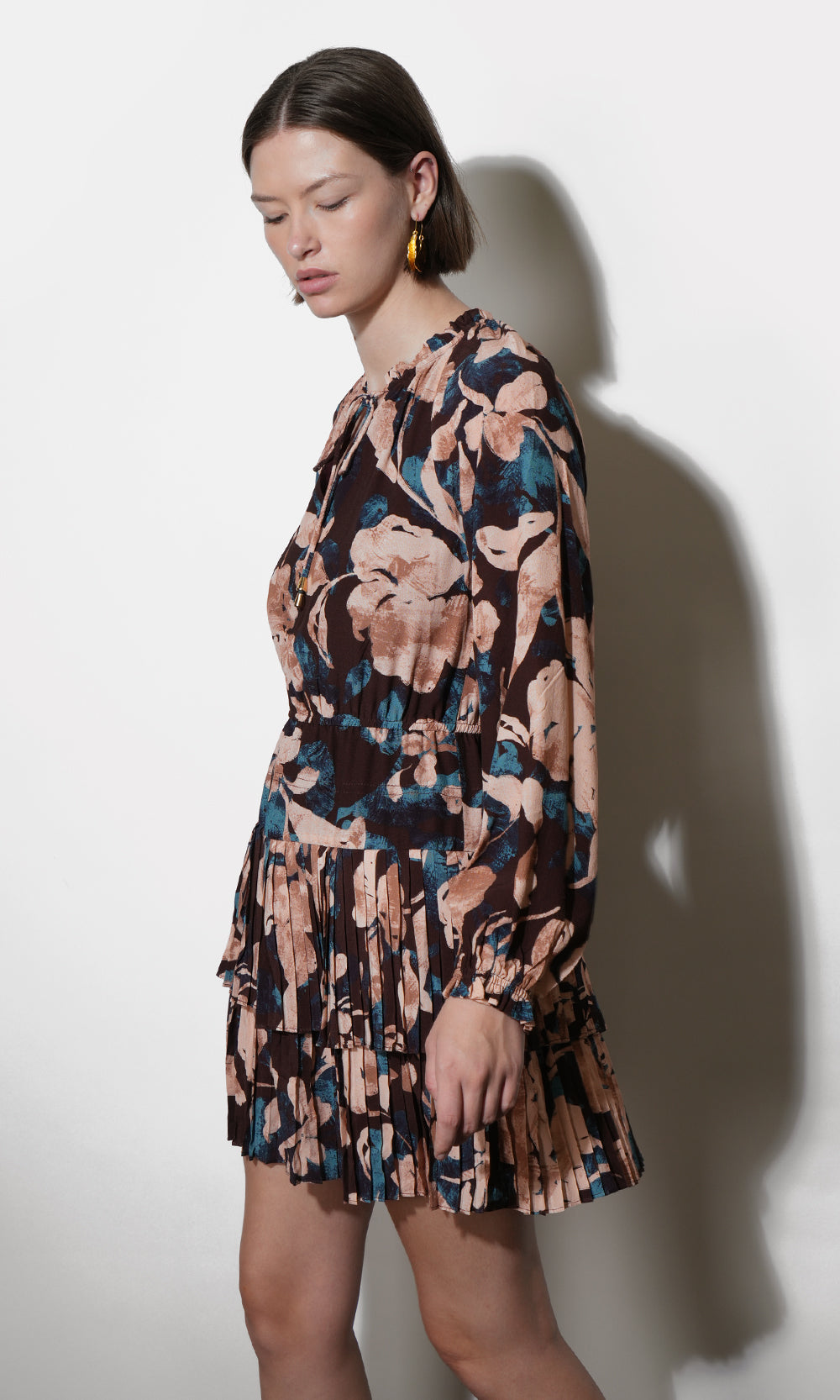 Astrid Floral Pleated Mini Dress