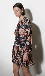 Astrid Floral Pleated Mini Dress