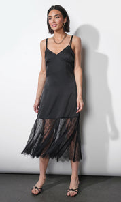 Freya Slip Dress W/ Sheer Godet Skirt