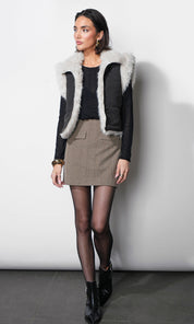 Clara Faux Fur Lined Padded Zip Up Vest