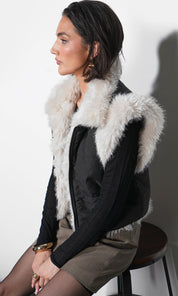 Clara Faux Fur Lined Padded Zip Up Vest