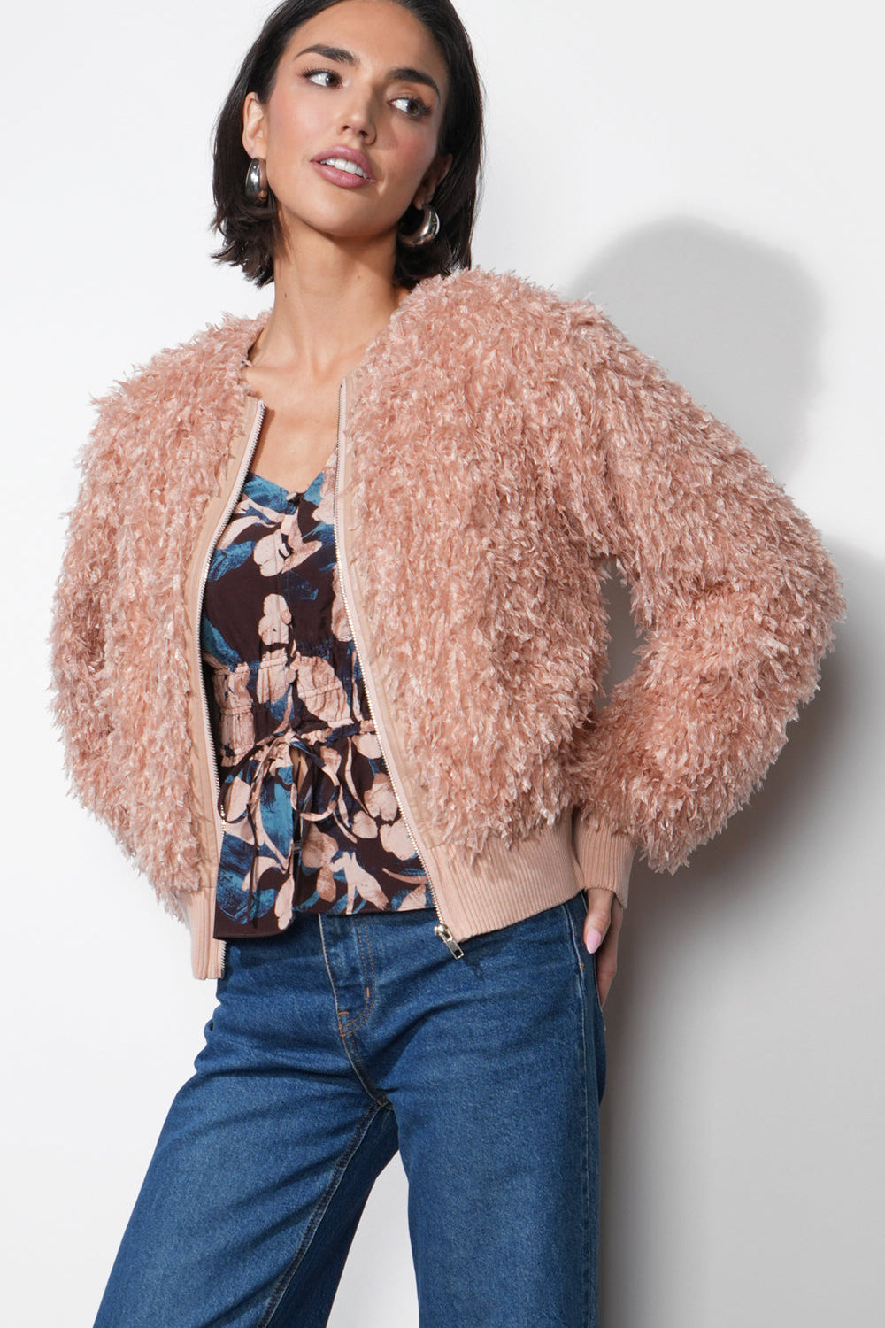 Imani Shaggy Rib Hem Jacket