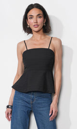 Everly Textured Jacquard Babydoll Cami W/ Bow