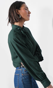 Liv Mock Neck Tie Blouse