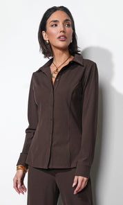 Margot Button Up Rib Knit Top