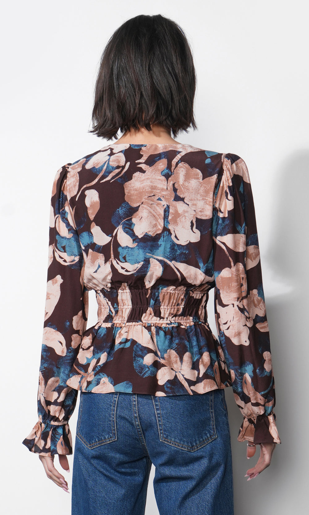 Nicki Printed V-neck Blouse