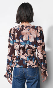 Nicki Printed V-neck Blouse