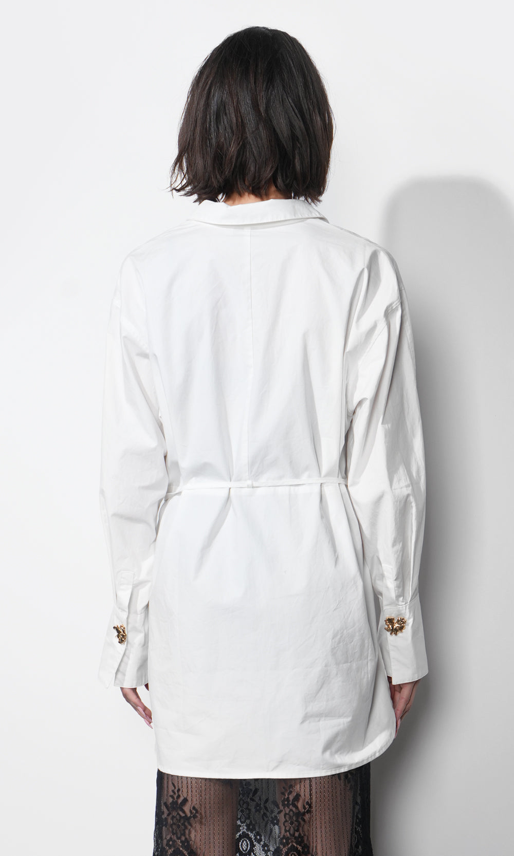 Charlotte Longline Oversized Button Up Shirt w/ Removable Tie
