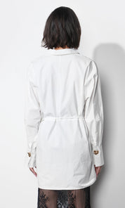 Charlotte Longline Oversized Button Up Shirt w/ Removable Tie