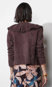 Everett Fuzzy Oversized Collar Cardigan